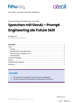 Kurs: Generative Modelle | 06 | Sprechen mit GenAI – Prompt Engineering als Future Skill (PDF)