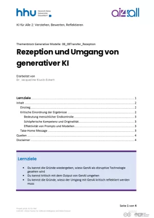 Kurs: Generative Modelle | 07 | Rezeption und Umgang von generativer KI (PDF)
