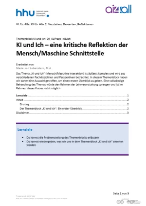 Kurs: KI und Ich | 01 | Einleitung (PDF)