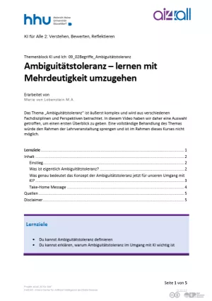 Kurs: KI und Ich | 02 | Ambiguitätstoleranz (PDF)