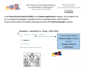 Unterrichtsbaustein: Auffinden der Rückmeldung - Bewertung – Infotext