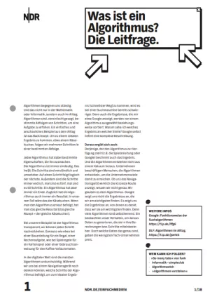Unterrichtsbaustein: Algorithmen in Medien | Schülerversion