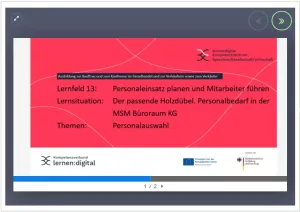 Unterrichtsbaustein: Der passende Holzdübel. Personalbedarf in der MSM Büroraum KG