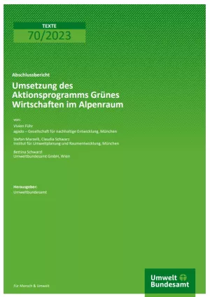 Broschuere: Grünes Wirtschaften im Alpenraum