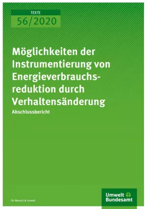 Broschuere: Möglichkeiten der Instrumentierung von Energieverbrauchsreduktion durch Verhaltensänderung