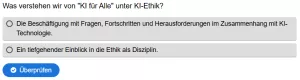 Interaktion: Woche 1 | Ethik | Einführung in die KI-Ethik (Aufgabe 3)