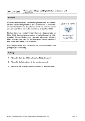 Unterrichtsbaustein: Vermögens-, Erfolgs- und Liquiditätslage analysieren und präsentieren (Version Schüler/in) (PDF, barrierefrei)