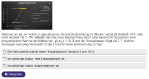 Interaktion: Prognosemodelle: Klassifikation und Regression | 03 | Die logistische Regression (Aufgabe 1)