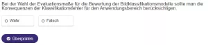 Interaktion: Bildklassifikation und Bildsegmentierung | 06 | Wie gut ist mein Modell? Bewertung von Bildklassifikationsmodellen (Aufgabe 2)