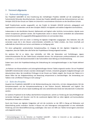 Handreichung: Projekt tablet2BFS | Materialien 1. Schuljahr Mathematik (ZIP-Datei)