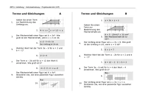 Arbeitsblatt: Mathematik für die Berufsfachschule: Terme und Gleichungen