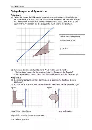 Arbeitsblatt: Mathematik für die Berufsfachschule: Spiegelungen und Symmetrie
