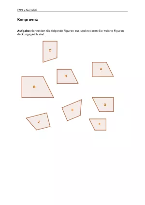 Arbeitsblatt: Mathematik für die Berufsfachschule: Kongruenz