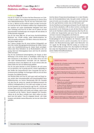Arbeitsblatt: I care Pflege | Pflege bei speziellen Erkrankungen | Diabetes mellitus Fallbeispiel (Arbeitsblatt)
