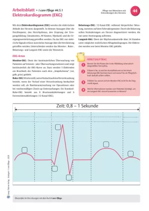 Arbeitsblatt: I care Pflege | Pflege bei speziellen Erkrankungen | Elektrokardiogramm (Arbeitsblatt)