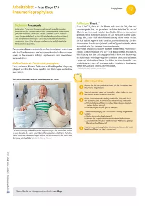 Arbeitsblatt: I care Pflege | Pflegebasismaßnahmen | Pneumonieprophylaxe (Arbeitsblatt)