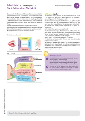 Arbeitsblatt: I care Pflege | Mit Menschen arbeiten | Die 4 Seiten einer Nachricht (Arbeitsblatt)