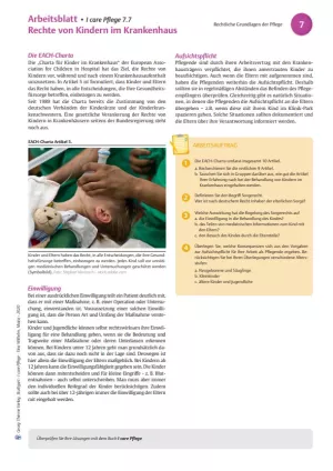 Arbeitsblatt: I care Pflege | Grundlagen des Pflegeberufs | Rechte von Kindern im Krankenhaus (Arbeitsblatt)
