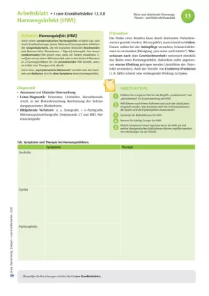 Arbeitsblatt: I care Krankheitslehre | Spezielle Krankheitslehre | Harnwegsinfekt (Arbeitsblatt)