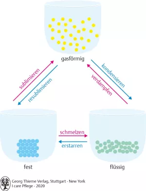 Bild: I Care Anatomie | Grundlagen | Aggregatszustände (Grafik)