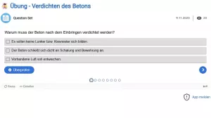 Interaktion: Verdichten des Betons Übung