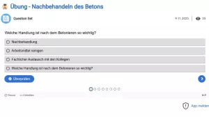 Interaktion: Nachbehandeln des Betons Übung