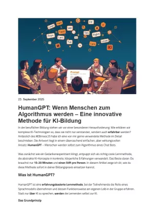 Text: HumanGPT: Wenn Menschen zum Algorithmus werden – Eine innovative Methode für KI-Bildung
