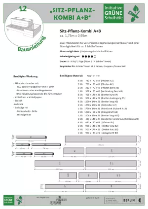 Anleitung: Bauanleitung 12 Sitz-Pflanz-Kombi A+B