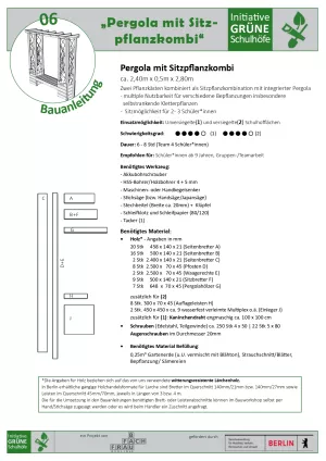 Anleitung: Bauanleitung 06 Pergola mit Sitzpflanzkombi