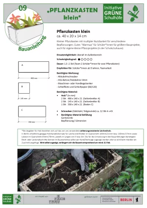 Anleitung: Bauanleitung 09 Pflanzkasten klein