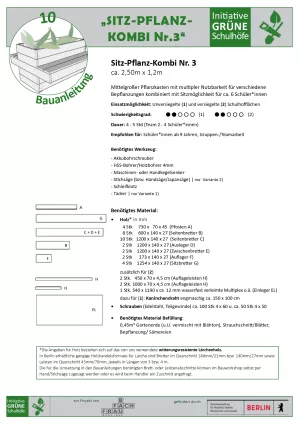 Anleitung: Bauanleitung 10 Sitz-Pflanz-Kombi Nr. 3