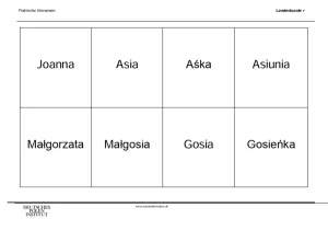 Lernspiel: Polnische Vornamen | Namenskärtchen