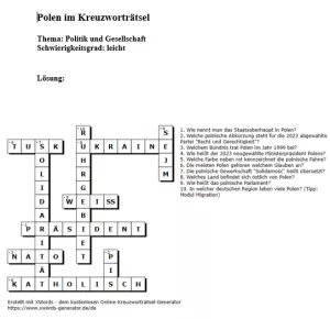 Arbeitsblatt: Politik und Gesellschaft in Polen | leicht (Lösung)