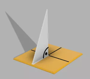 Entdeckendes: Quadratische Pyramide mit rechtwinkligem Dreieck — Pythagoras (3mf-Datei)