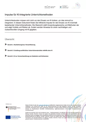 Unterrichtsplanung: Impulse für KI-integrierte Unterrichtsmethoden