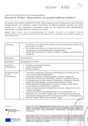 Unterrichtsplanung: Szenario 8: KI-Bias - Reproduktion von gesellschaftlichen Idealen?