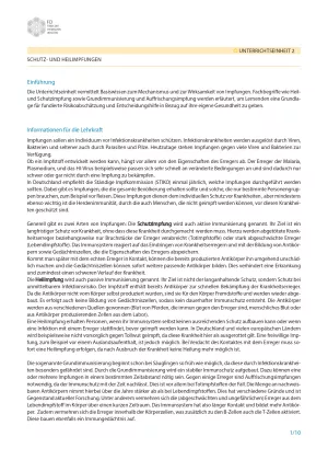 Unterrichtsplanung: Impfungen: Kleiner Piks - große Wirkung: Impfungen - Didaktische Hinweise