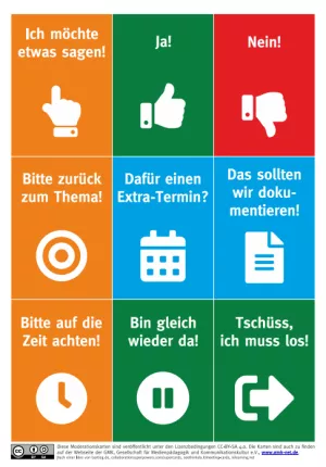 Infografik: Moderationskarten für Videokonferenzen