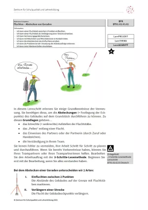 Arbeitsblatt: Fluchten - Abstecken von Geraden (Niveau A | PDF)