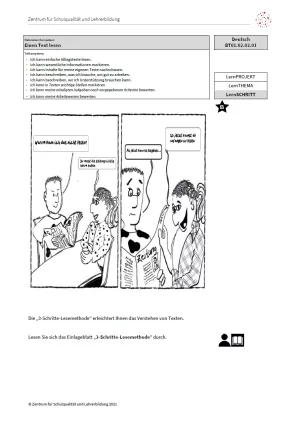 Arbeitsblatt: Einen Text lesen (Niveau B | DOCX)