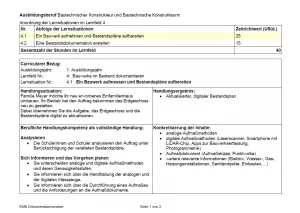 Unterrichtsplanung: 1. Lernsituation zu LF 4: Ein Bauwerk aufnehmen und Bestandspläne aufbereiten (neuer Rahmenlehrplan, gültig ab 2026)