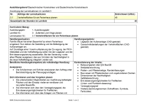Unterrichtsplanung: 1. Lernsituation zu LF 3: Verkehrsflächen für ein Ferienhaus planen (neuer Rahmenlehrplan, gültig ab 2026)