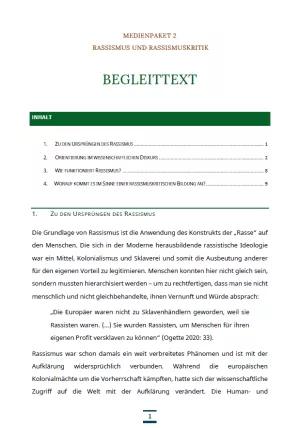 Text: Medienpaket 2 | Rassismus und Rassismuskritik | Wissenschaftlicher Begleittext