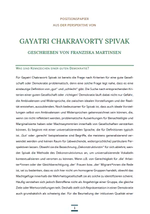Text: Medienpaket 5 | Gute Demokratie | Autorentexte - Gayatri Chakravorty Spivak
