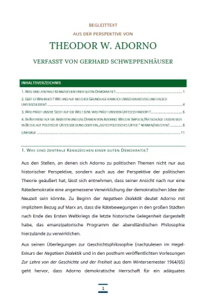 Text: Medienpaket 5 | Gute Demokratie | Autorentexte - T. W. Adorno