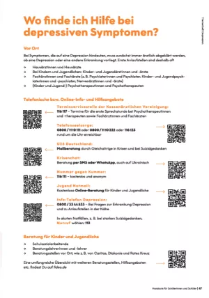 Merkblatt: Wo finde ich Hilfe bei depressiven Symptomen | Handout