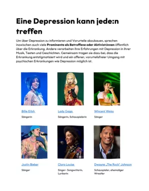Merkblatt: Eine Depression kann jeden betreffen | Prominente Personen