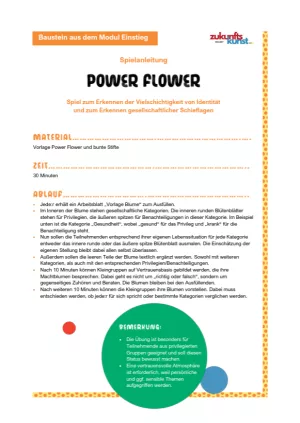 Unterrichtsbaustein: Zukunftskunst | Modul 1 | Power Flower - Spielanleitung