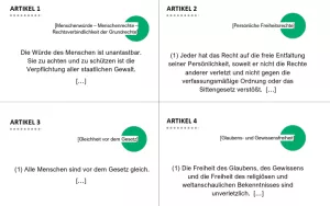 Merkblatt: Zukunftskunst | Modul 3 | Rank your Grundrechte - Grundgesetz Artikel 1 bis 19