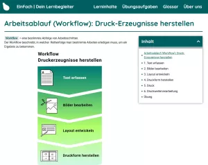 Webseite: Arbeitsablauf (Workflow): Druck-Erzeugnisse herstellen
